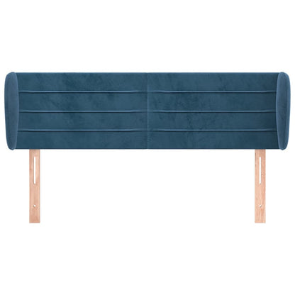 Hoofdbord Met Randen 147X23X78/88 Cm Fluweel Donkerblauw