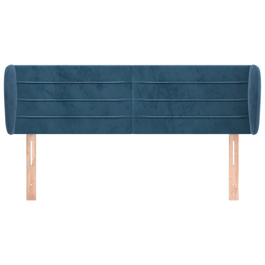 Hoofdbord Met Randen 147X23X78/88 Cm Fluweel Donkerblauw
