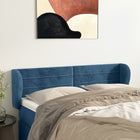 Headboard with edges 147x23x78/88 cm velvet dark blue