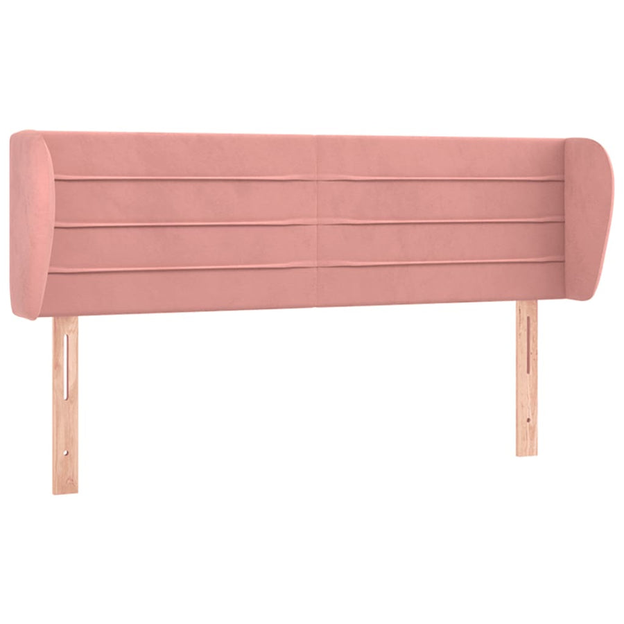 Hoofdbord Met Randen Fluweel 147 x 23 x 78/88 cm Roze