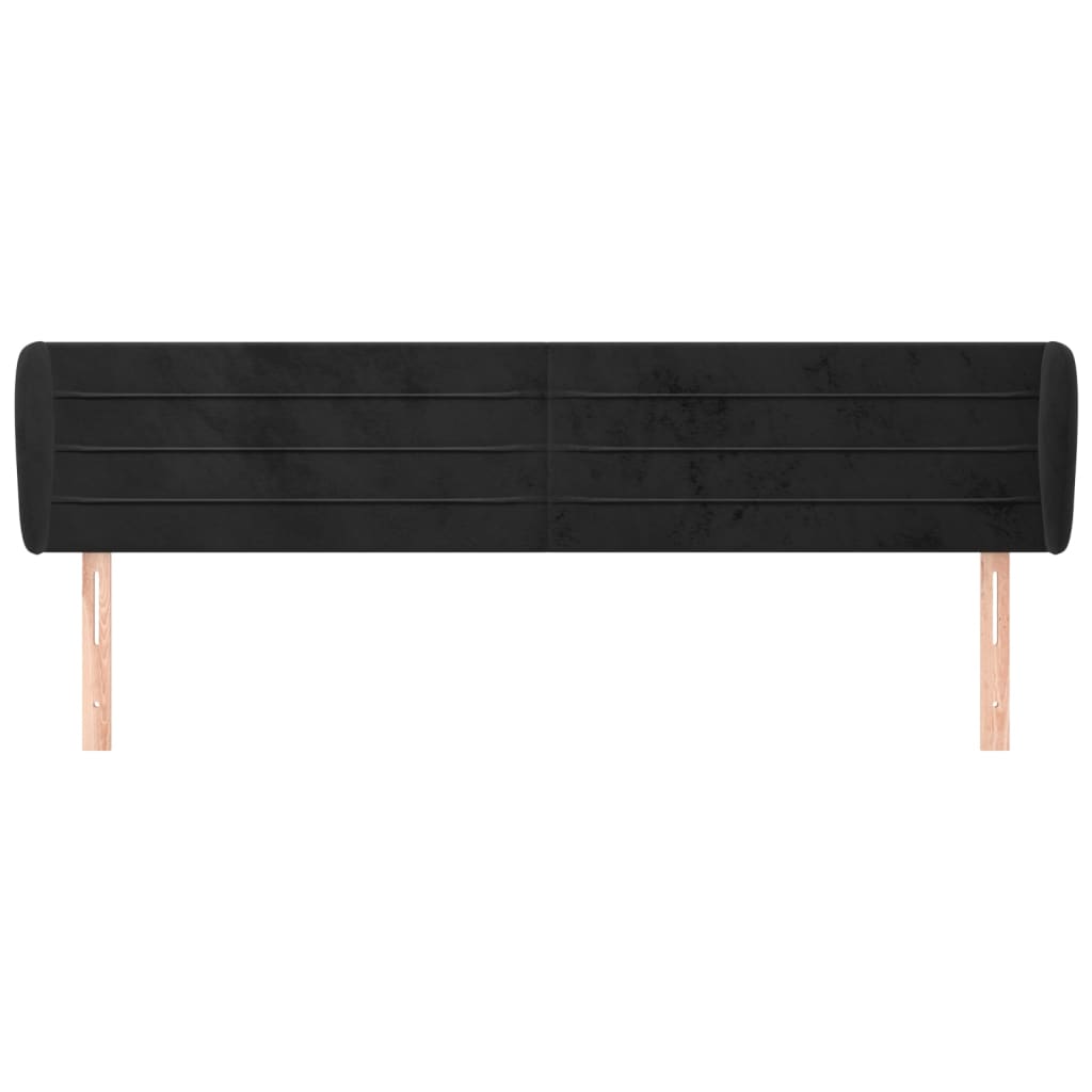 Hoofdbord Met Randen 163X23X78/88 Cm Fluweel Zwart