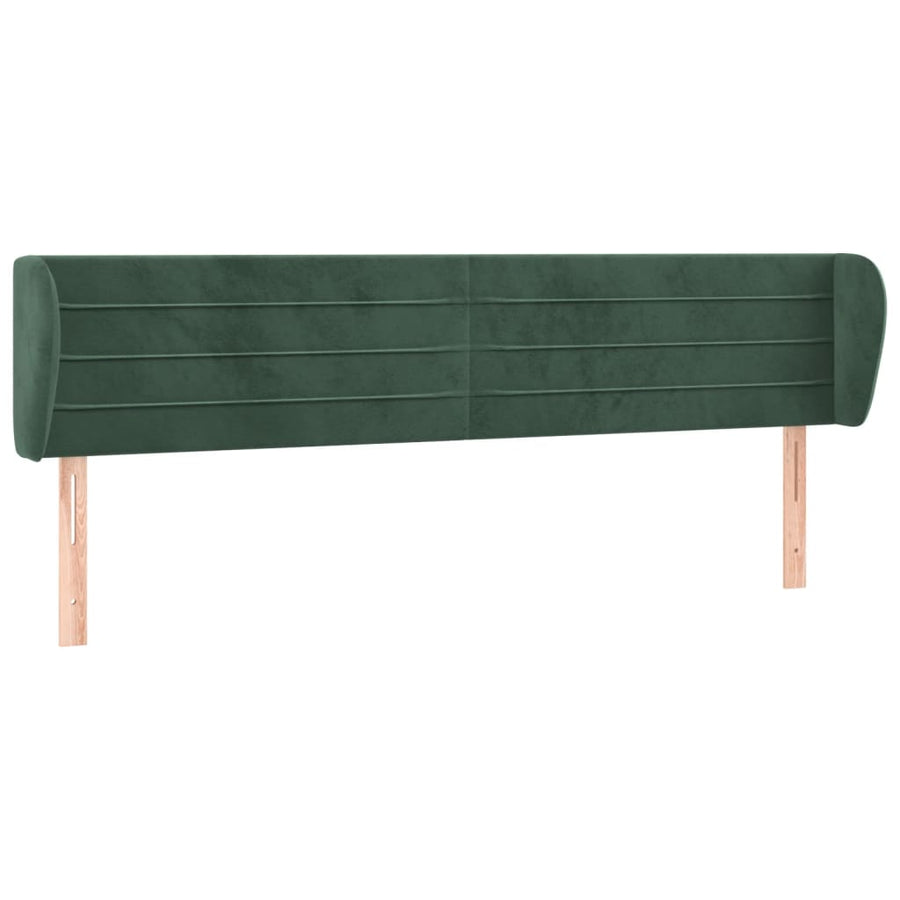 Hoofdbord Met Randen Fluweel 163 x 23 x 78/88 cm Donkergroen