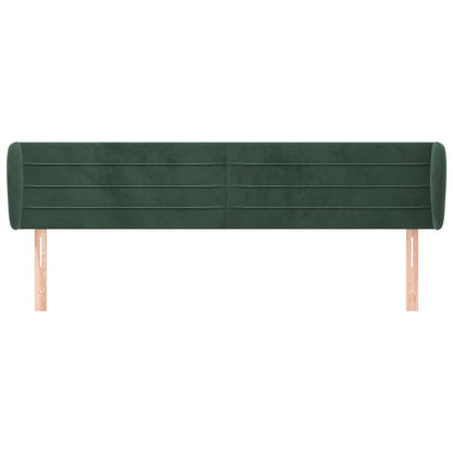Hoofdbord Met Randen Fluweel 163 x 23 x 78/88 cm Donkergroen