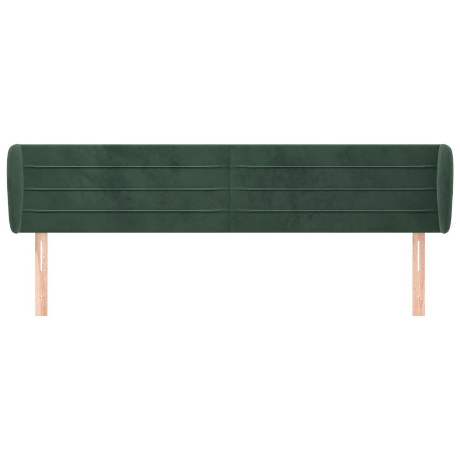 Hoofdbord Met Randen Fluweel 163 x 23 x 78/88 cm Donkergroen