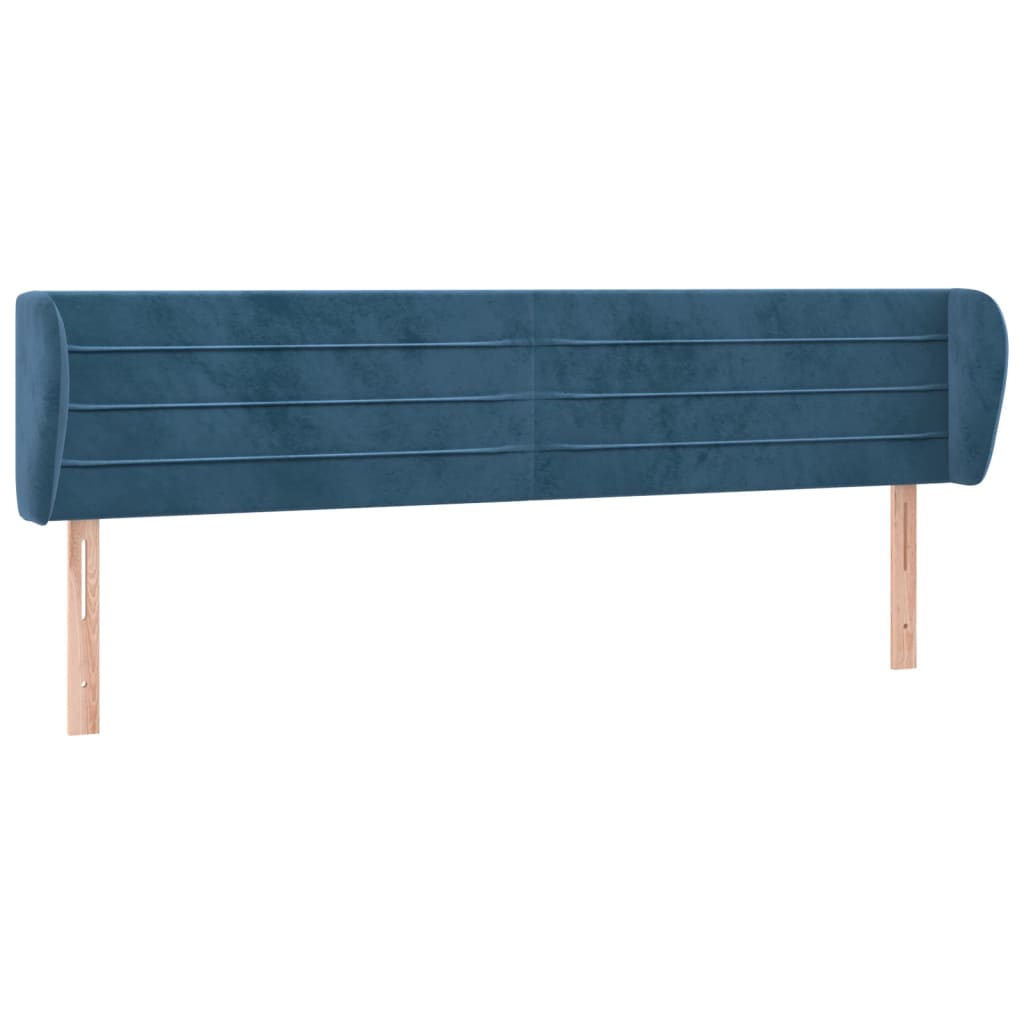 Hoofdbord Met Randen Fluweel 1 163 x 23 x 78/88 cm Donkerblauw