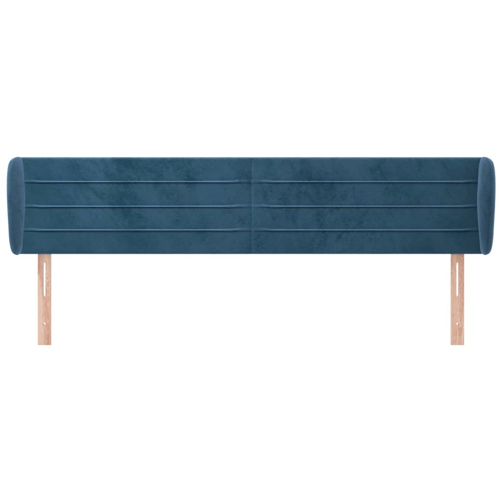 Hoofdbord Met Randen Fluweel 1 163 x 23 x 78/88 cm Donkerblauw