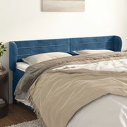 Hoofdbord 163x23x78/88 cm fluweel donkerblauw