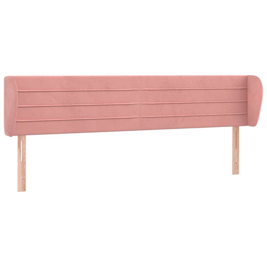 Hoofdbord Met Randen Fluweel 163 x 23 x 78/88 cm Roze