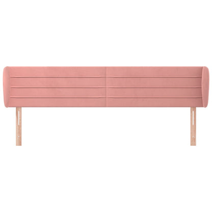Hoofdbord Met Randen Fluweel 163 x 23 x 78/88 cm Roze
