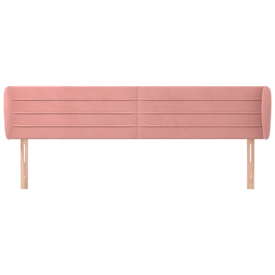 Hoofdbord Met Randen Fluweel 163 x 23 x 78/88 cm Roze