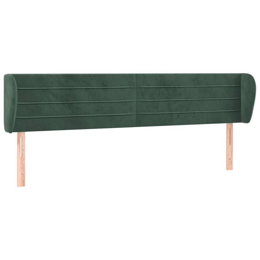 Hoofdbord Met Randen 183X23X78/88 Cm Fluweel Donkergroen