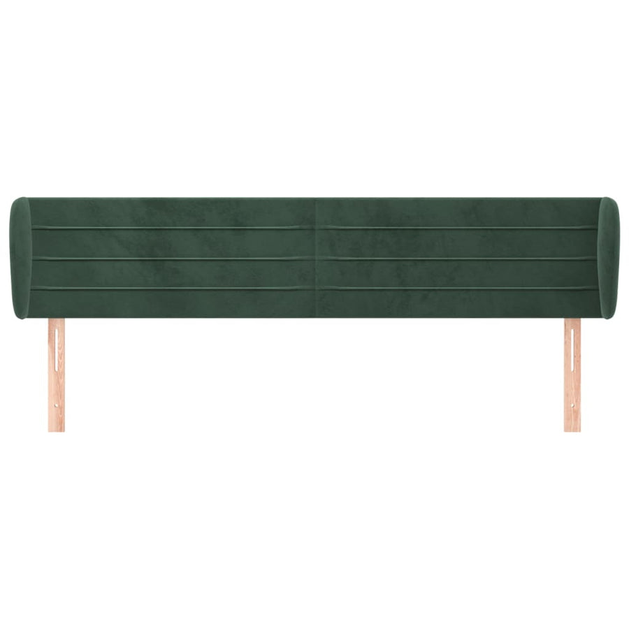 Hoofdbord Met Randen 183X23X78/88 Cm Fluweel Donkergroen