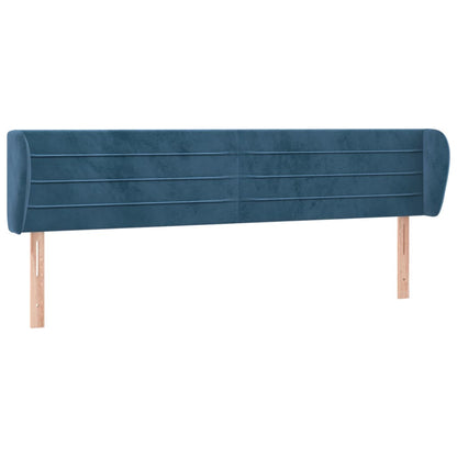 Hoofdbord Met Randen Fluweel 1 183 x 23 x 78/88 cm Donkerblauw