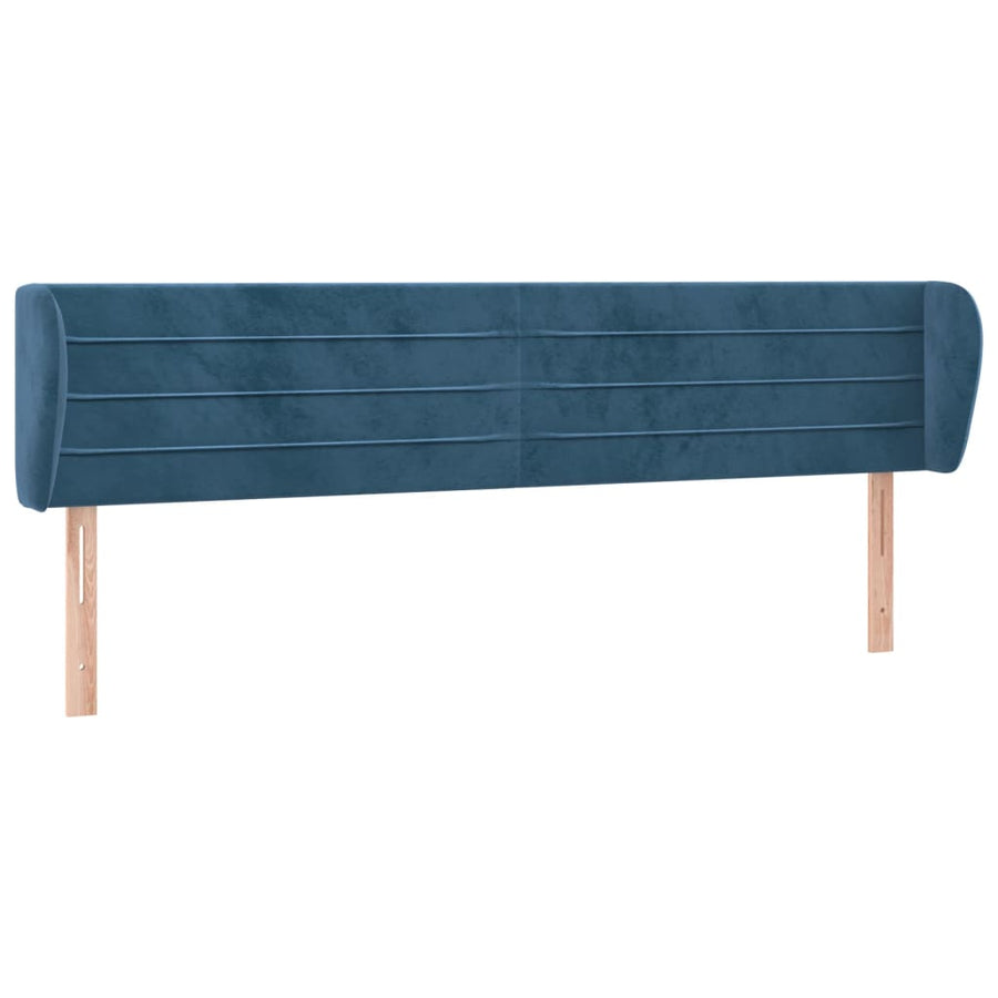 Hoofdbord Met Randen Fluweel 1 183 x 23 x 78/88 cm Donkerblauw