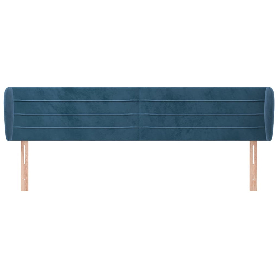 Hoofdbord Met Randen Fluweel 1 183 x 23 x 78/88 cm Donkerblauw