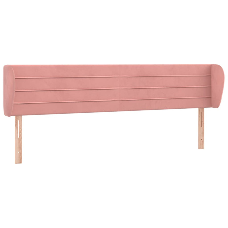 Hoofdbord Met Randen Fluweel 183 x 23 x 78/88 cm Roze