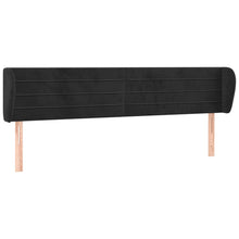 Hoofdbord Met Randen 203X23X78/88 Cm Fluweel Zwart