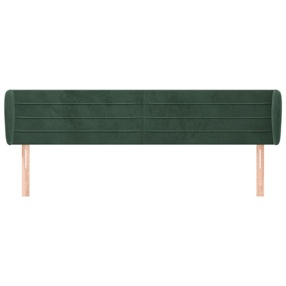 Hoofdbord Met Randen Fluweel 203 x 23 x 78/88 cm Donkergroen