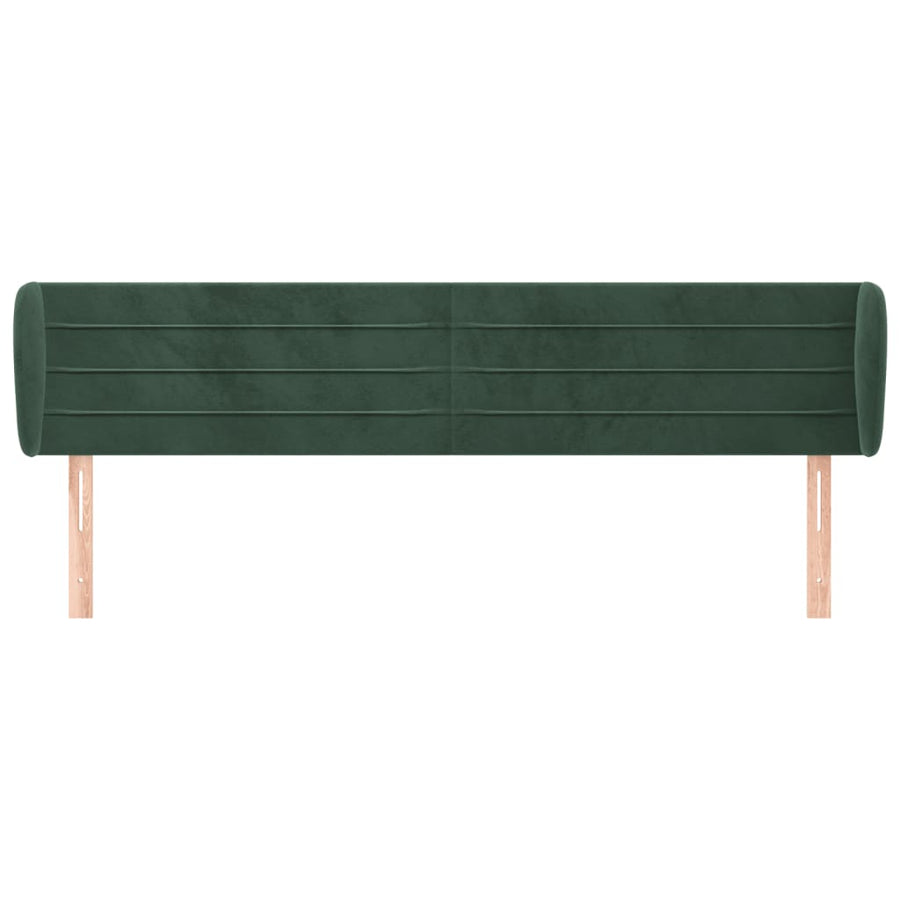 Hoofdbord Met Randen Fluweel 203 x 23 x 78/88 cm Donkergroen