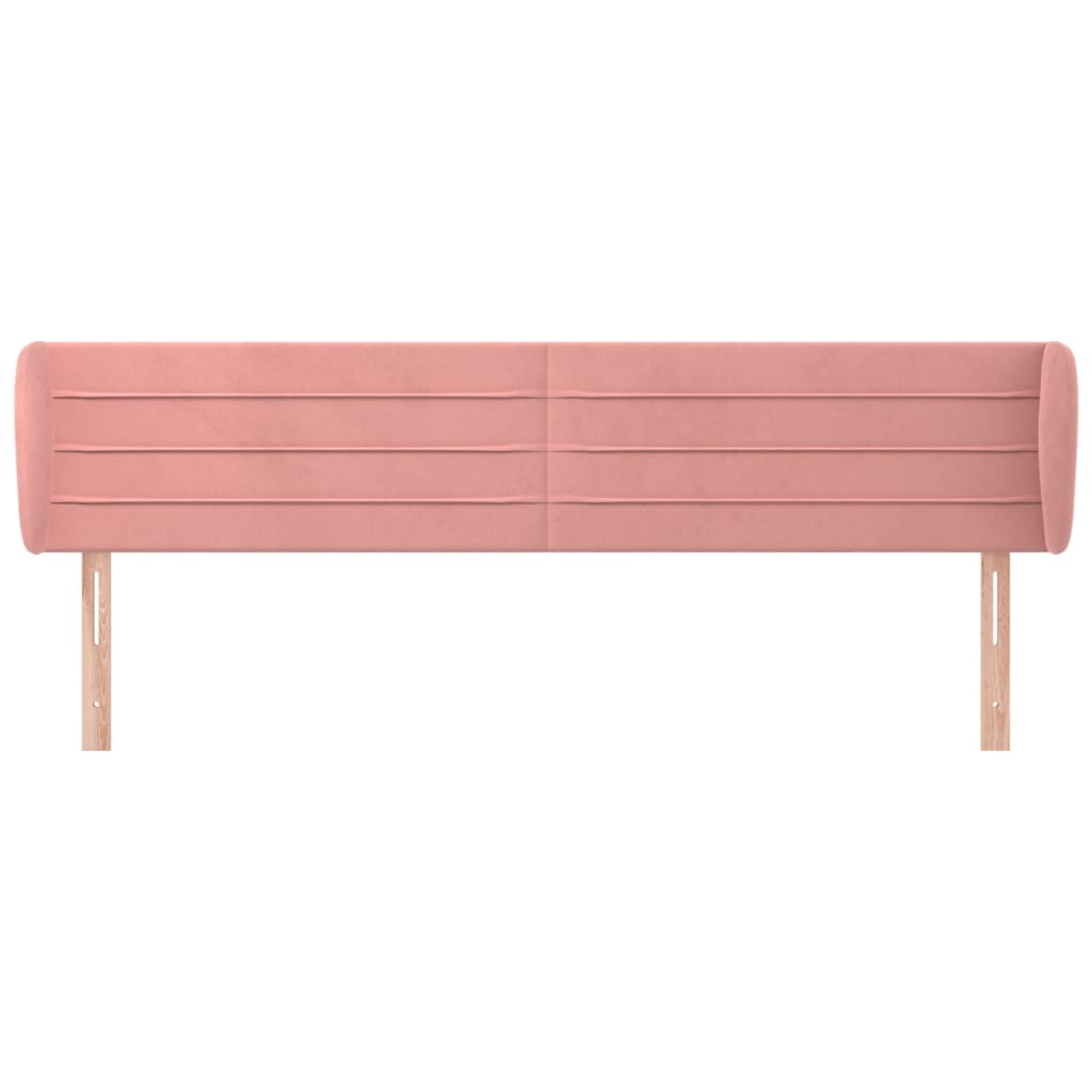 Hoofdbord Met Randen Fluweel 203 x 23 x 78/88 cm Roze