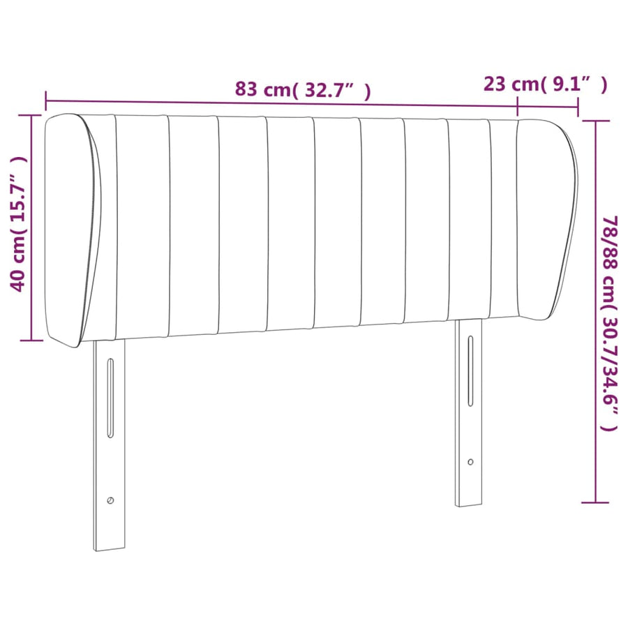 Hoofdbord Met Randen Stof 83 x 23 x 78/88 cm Taupe