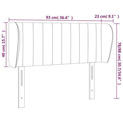 Hoofdbord Met Randen Stof 93 x 23 x 78/88 cm Donkerbruin