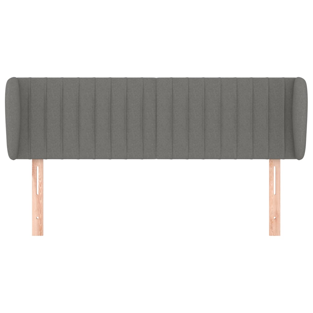 Hoofdbord Met Randen Stof 147 x 23 x 78/88 cm Donkergrijs