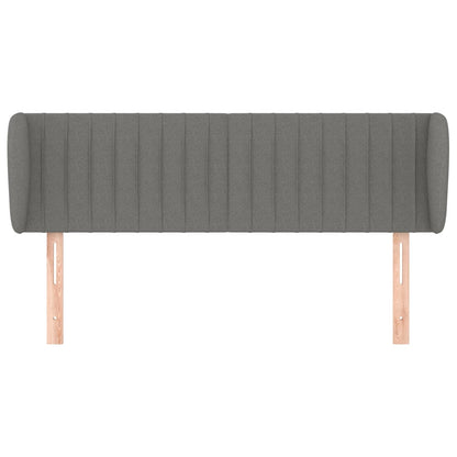 Hoofdbord Met Randen Stof 147 x 23 x 78/88 cm Donkergrijs