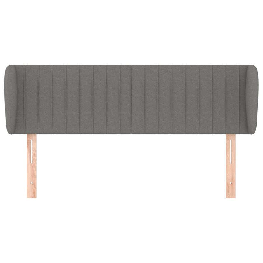 Hoofdbord Met Randen Stof 147 x 23 x 78/88 cm Donkergrijs