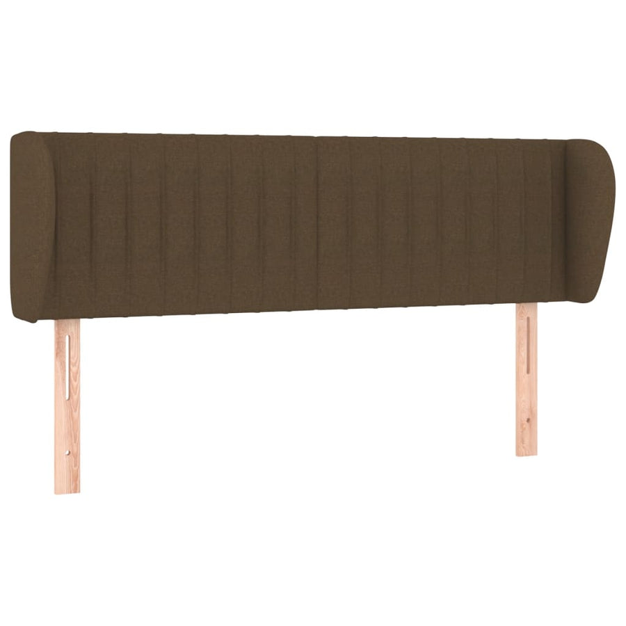 Hoofdbord Met Randen Stof 147 x 23 x 78/88 cm Donkerbruin