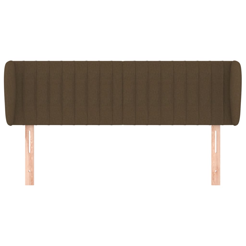 Hoofdbord Met Randen Stof 147 x 23 x 78/88 cm Donkerbruin