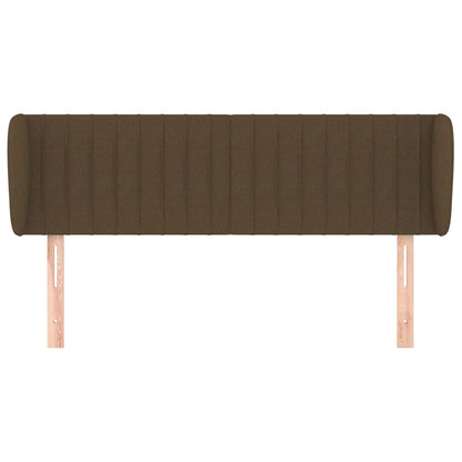 Hoofdbord Met Randen Stof 147 x 23 x 78/88 cm Donkerbruin