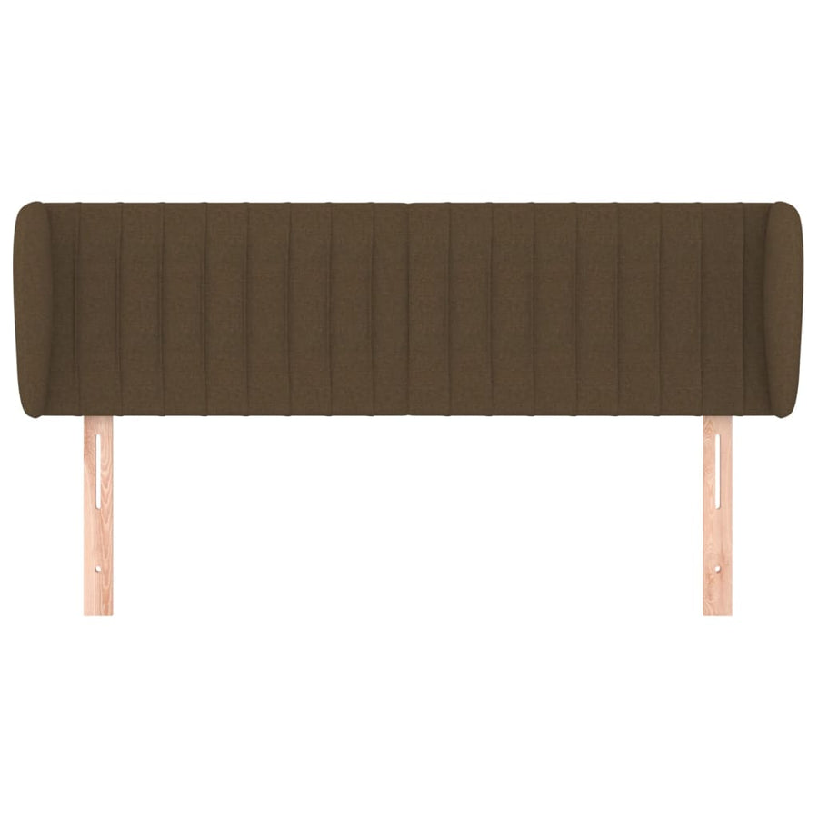 Hoofdbord Met Randen Stof 147 x 23 x 78/88 cm Donkerbruin