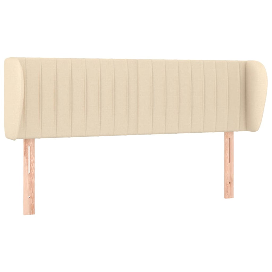 Hoofdbord Met Randen Stof Kleurig 147 x 23 x 78/88 cm Crème