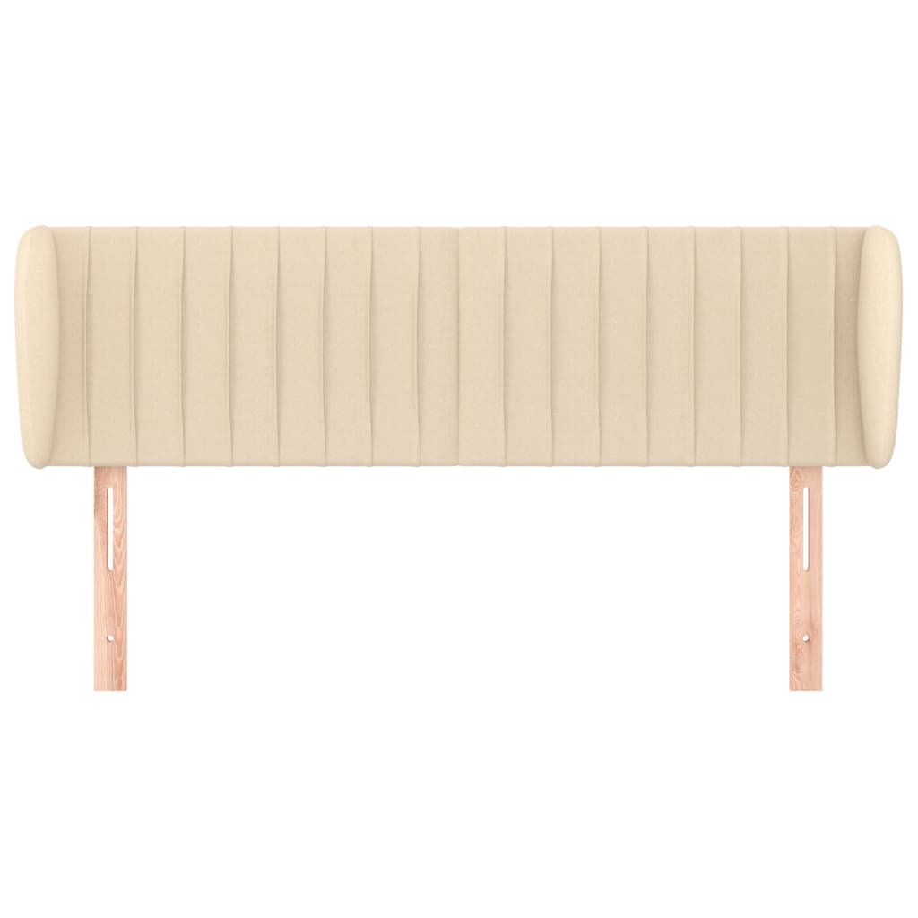Hoofdbord Met Randen Stof Kleurig 147 x 23 x 78/88 cm Crème