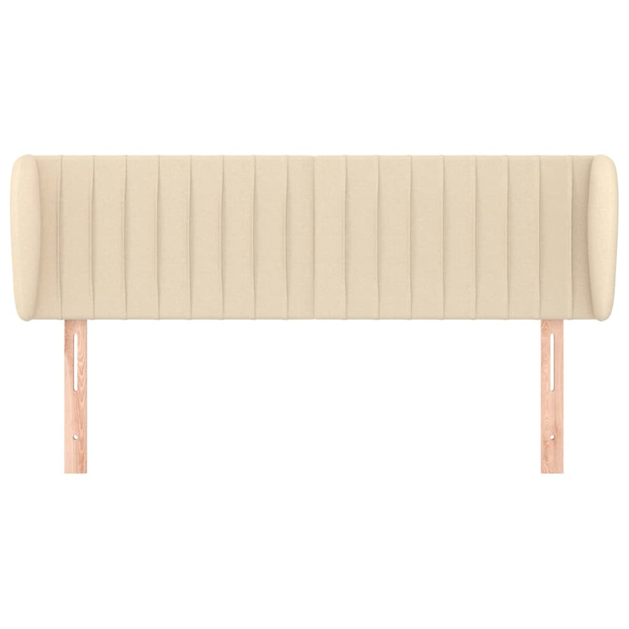 Hoofdbord Met Randen Stof Kleurig 147 x 23 x 78/88 cm Crème