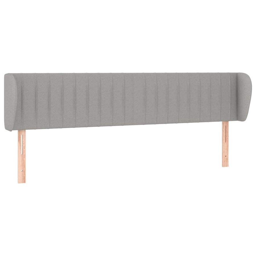 Hoofdbord Met Randen Stof 163 x 23 x 78/88 cm Lichtgrijs