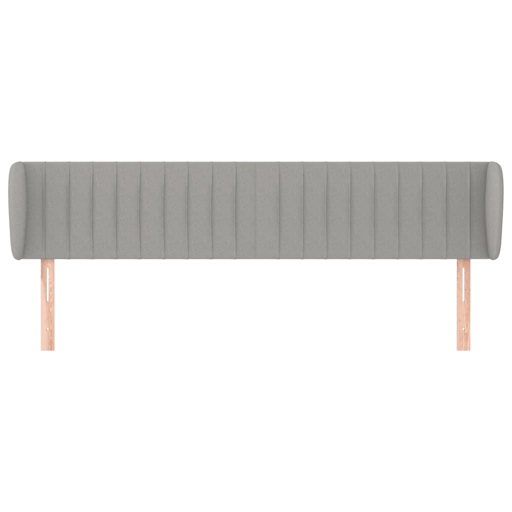 Hoofdbord Met Randen Stof 163 x 23 x 78/88 cm Lichtgrijs