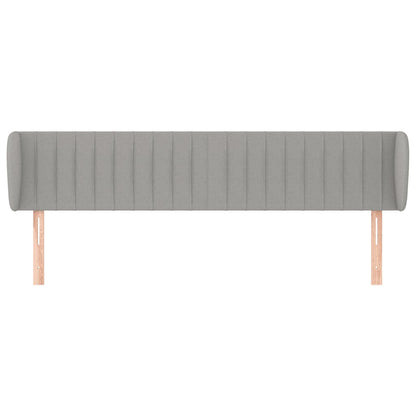 Hoofdbord Met Randen Stof 163 x 23 x 78/88 cm Lichtgrijs