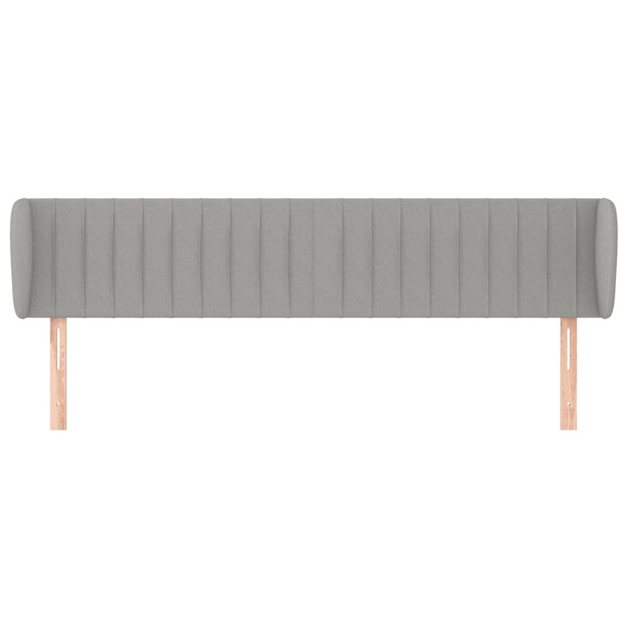 Hoofdbord Met Randen Stof 163 x 23 x 78/88 cm Lichtgrijs