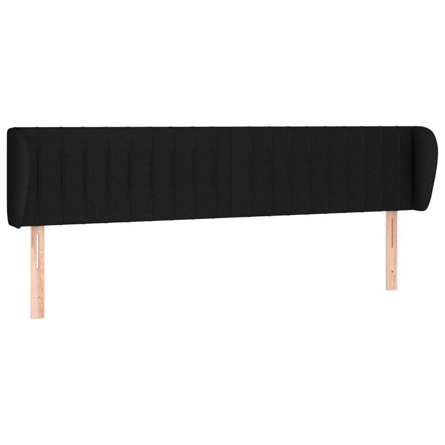 Hoofdbord Met Randen Stof 163 x 23 x 78/88 cm Zwart