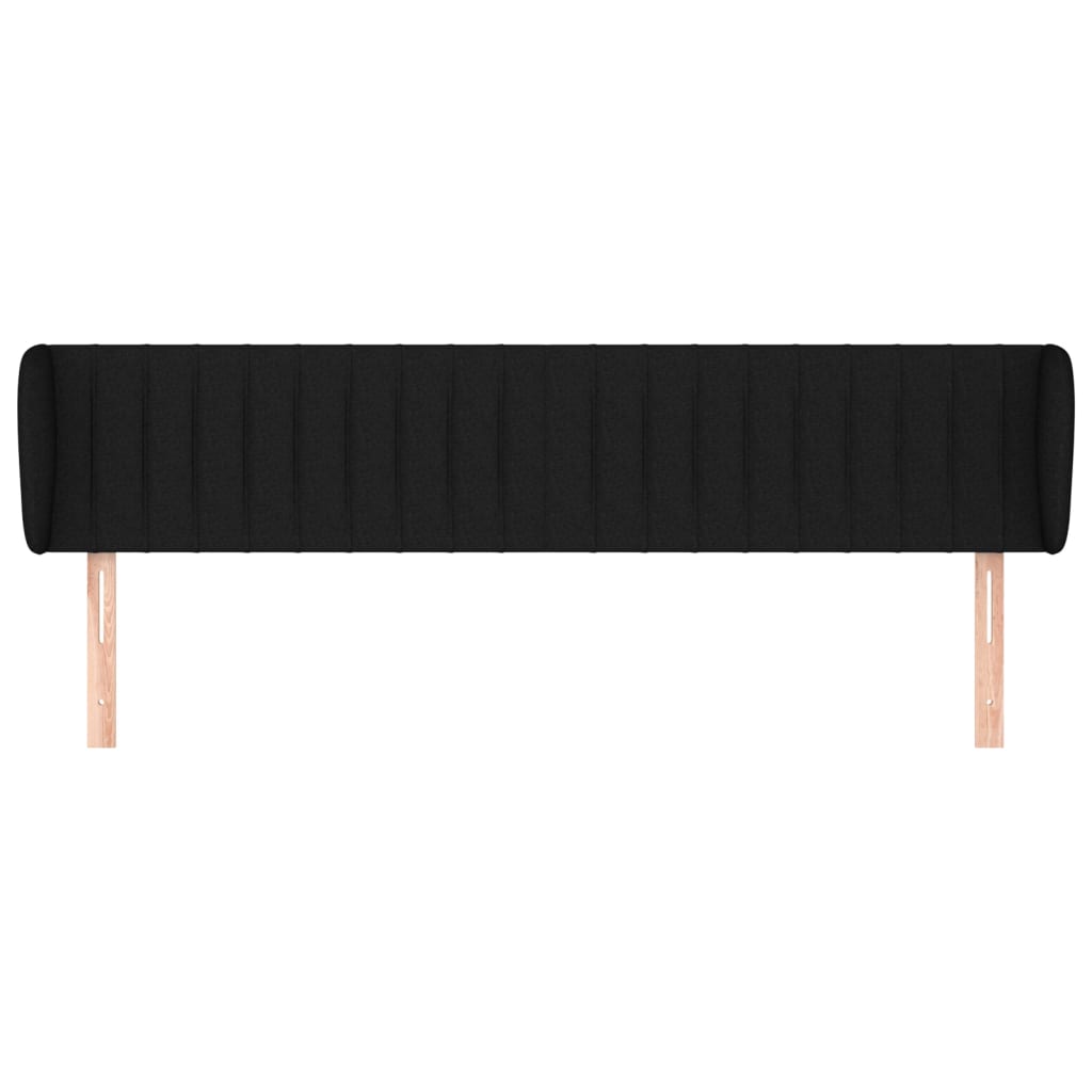 Hoofdbord Met Randen Stof 163 x 23 x 78/88 cm Zwart