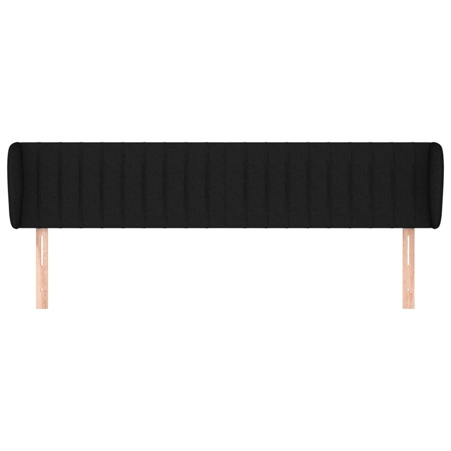 Hoofdbord Met Randen Stof 163 x 23 x 78/88 cm Zwart