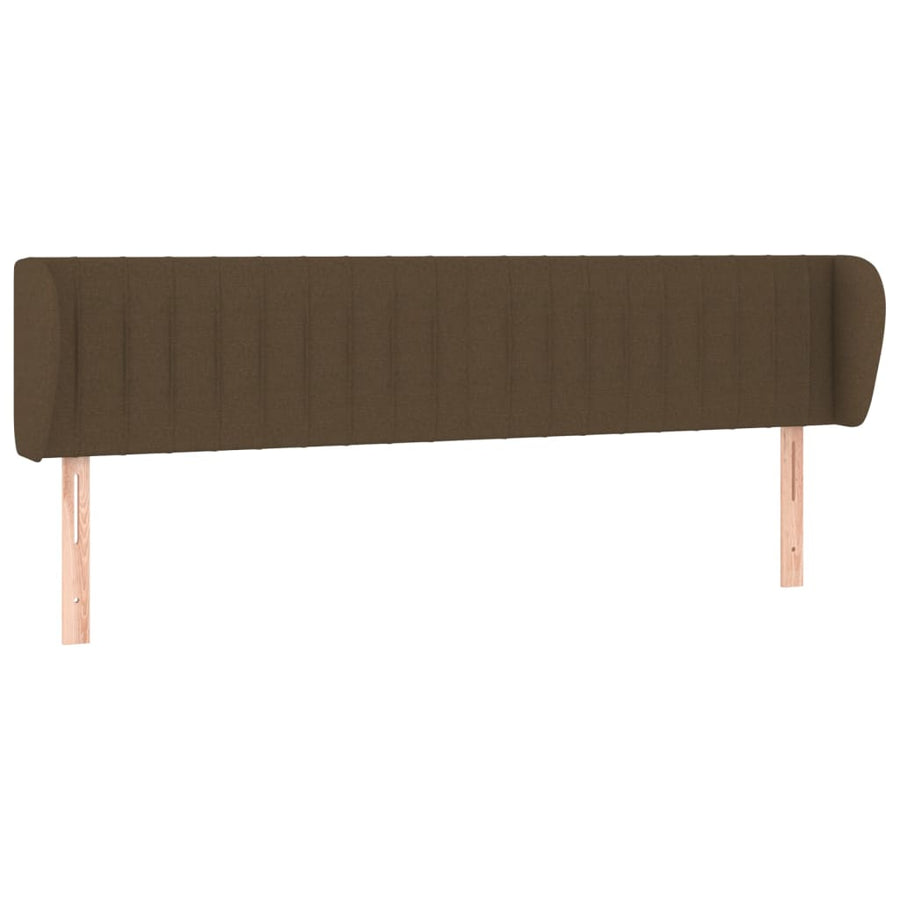 Hoofdbord Met Randen Stof 163 x 23 x 78/88 cm Donkerbruin