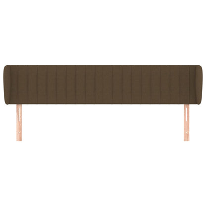 Hoofdbord Met Randen Stof 163 x 23 x 78/88 cm Donkerbruin