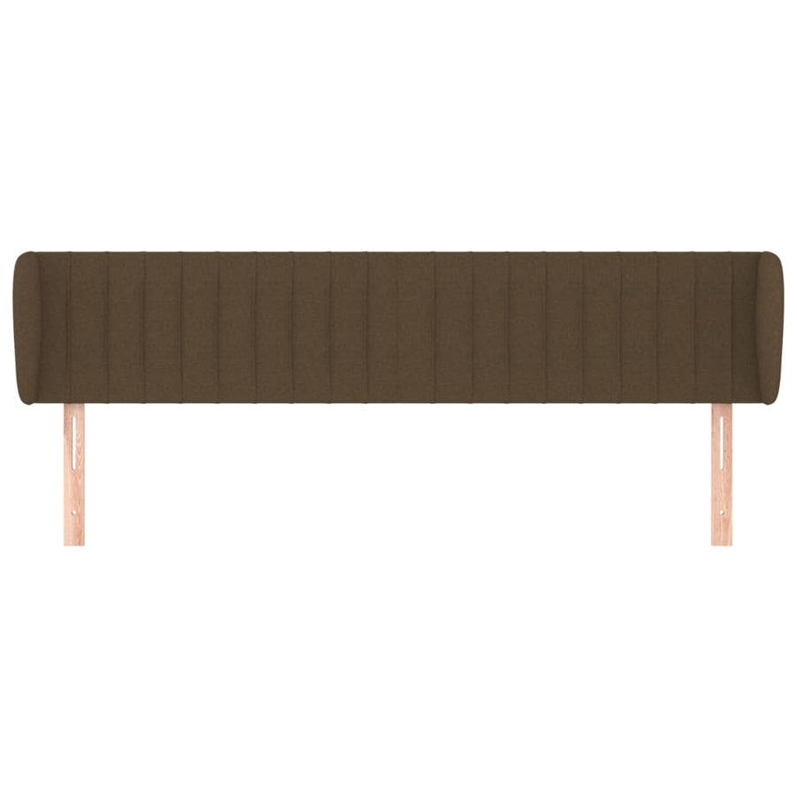 Hoofdbord Met Randen Stof 163 x 23 x 78/88 cm Donkerbruin