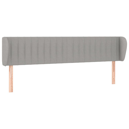 Hoofdbord Met Randen Stof 183 x 23 x 78/88 cm Lichtgrijs