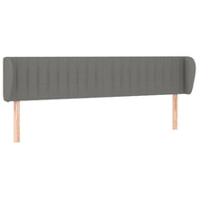 Hoofdbord Met Randen Stof 183 x 23 x 78/88 cm Donkergrijs