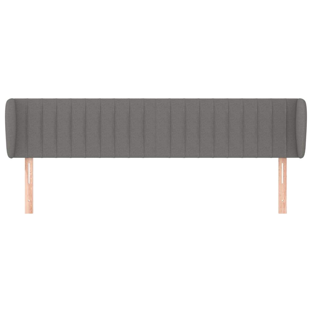 Hoofdbord Met Randen Stof 183 x 23 x 78/88 cm Donkergrijs
