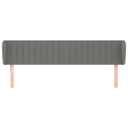 Hoofdbord Met Randen Stof 183 x 23 x 78/88 cm Donkergrijs